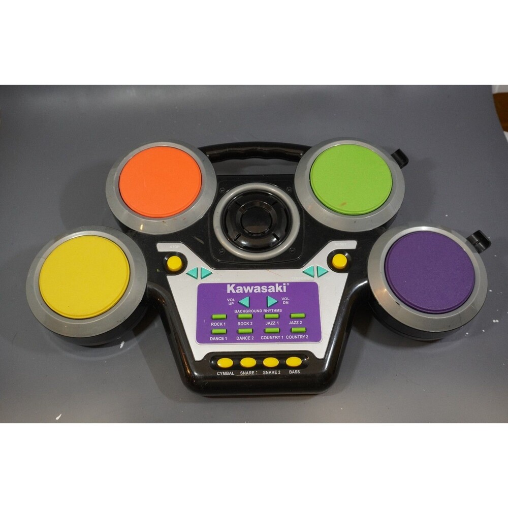 VTG Kawasaki Jazzin Drum Machine Rhythm For Kids Toy Drum Set Rare No Sticks